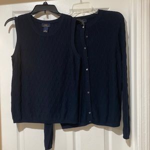 Navy Blue 346 Brooks Brothers sweater set gently worn